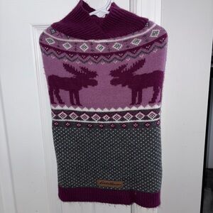 Eddie Bauer Plum and Charcoal Moose Knit
